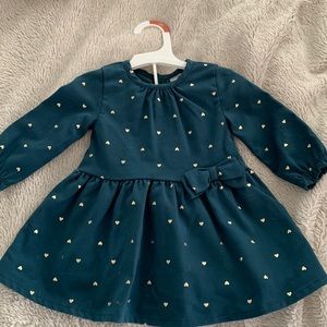 Carter’s Blue Dress with Gold Hearts